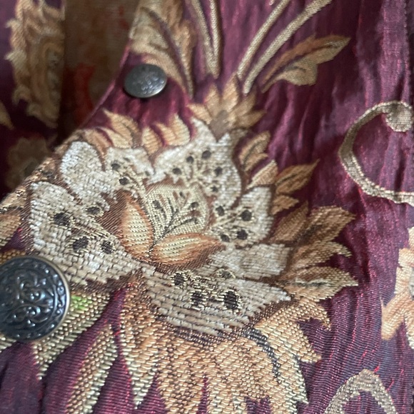 NWT Vintage Panhandle Slim Tan and Red Floral Tapestry Jacket - Picture 9 of 13